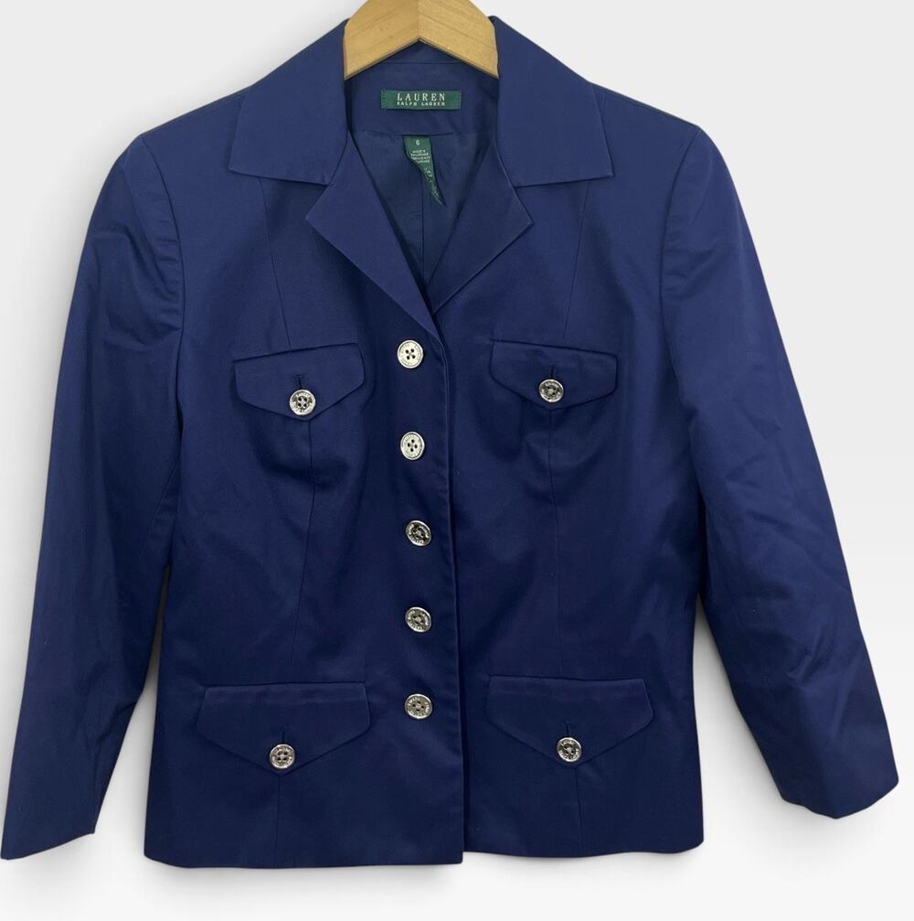 Ralph Lauren Women’s Blazer Navy Nautical Jacket Size 6 Old Money Preppy